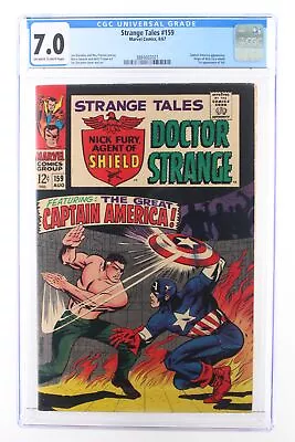 Buy Strange Tales #159 - Marvel Comics 1967 CGC 7.0 Captain America Appearance. Orig • 84.65£