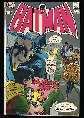Buy Batman #222 GD/VG 3.0 Neal Adams Art! 1st Beatles Cover! DC Comics 1970 • 69.12£