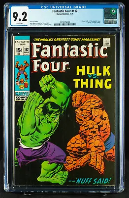 Buy FANTATIC FOUR #112 (1971) CGC 9.2 NM- Near Mint Minus SUPER HTF Hulk Vs Thing!!! • 1,553.22£