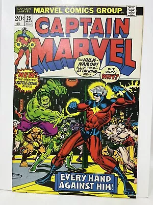 Buy Captain Marvel #25 Marvel Comics 1973 Jim Starlin 2nd Appearance Of Thanos  • 66.01£