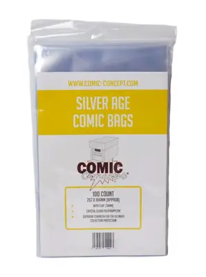 200 Resealable Silver Thick Comic Bags & Backer Boards
