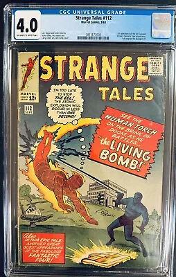 Buy Strange Tales #112 CGC 4.0 MARVEL KEY 1963   First Appearance Of The Eel • 76.88£