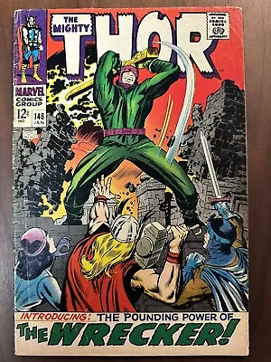 Buy Thor #148 GD/VG 1st App. Of The Wrecker, Original Of Black Bolt (Marvel 1968) • 21.75£