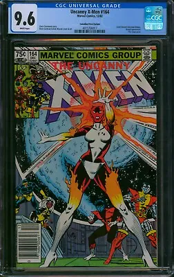 Buy Uncanny X-Men #164 ⭐ 75 Cent Canadian Price Variant ⭐ CGC 9.6 1st Binary! 1982 • 193.38£