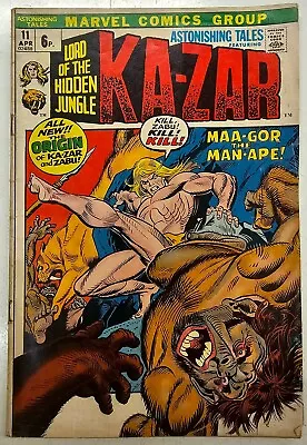 Buy Bronze Age Marvel Comic Astonishing Tales Key Issue 11 High VG Origin KaZar Zabu • 2.01£