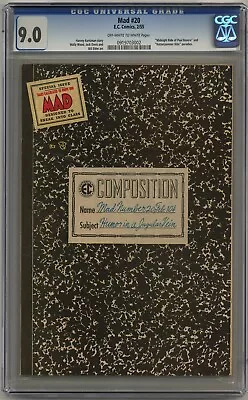 Buy Mad #20 Cgc 9.0 Off-white To White Pages Ec Comics 1955 • 465.97£