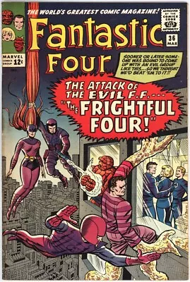 Buy FANTASTIC FOUR 36 VF 1st MEDUSA FRIGHTFUL 4 JACK KIRBY MARVEL SILVER 1965 BIN • 311.20£