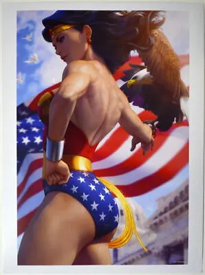 Buy WONDER WOMAN 750 Print By Artist Stanley Lau ARTGERM W Double Sided Printing • 18.63£