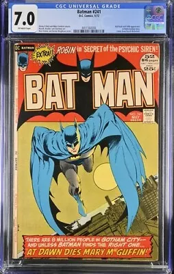 Buy Batman #241 1972 DC Comics CGC 7.0 Neal Adams Cover • 122.31£