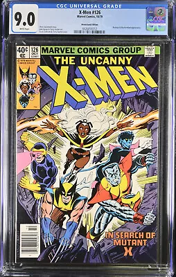 Buy Uncanny X-Men #126 CGC 9.0 (VF/NM) White Pages, 1979, Proteus, Newsstand Variant • 77.66£