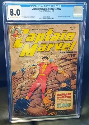 Buy Captain Marvel Adventures #132 CGC 8.0  1952 Golden Age  Only 2 Graded Higher • 252.40£