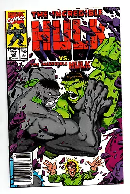 Buy Incredible Hulk #376 Newsstand - Grey Hulk Vs Green Hulk - 1990 - VF • 7.76£