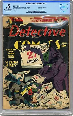 Buy Detective Comics #71 CBCS 0.5 1943 21-15A304A-002 • 1,133.85£