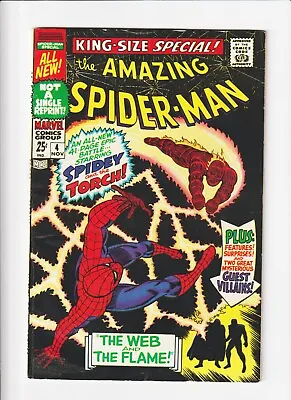 Buy Amazing Spider-Man Annual 4  SPIDEY VS  Human Torch Mysterio ROMITA ART 1968 • 69.89£