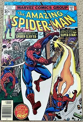 Buy Amazing Spider-Man #167 (1977) 1st App Of Will O' The Wisp VFN • 15£