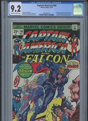 Buy Captain America #180 1974 CGC 9.2 (Steve Rogers Becomes Nomad) • 170.85£