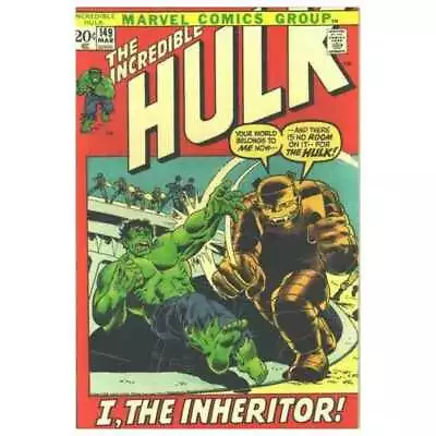 Buy Incredible Hulk #149  - 1968 Series Marvel Comics Fine Minus [x% • 11.45£