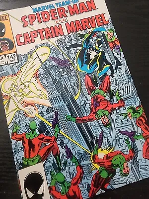 Buy Marvel Team-Up ~ # 142 ~ Spider-Man & Captain Marvel ~ NM- Cond • 23.29£