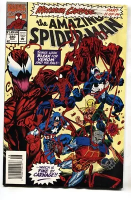 Buy AMAZING SPIDER-MAN #380-MARVEL VENOM-CARNAGE 1993-Newsstand • 14.44£