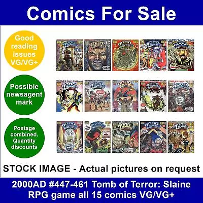Buy 2000AD #447-461 Tomb Of Terror: Slaine RPG Game All 15 Comics VG/VG+ • 26.99£