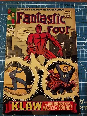 Buy Fantastic Four 56 Marvel Comics 1966 Second Appearance Of Klaw • 42.71£