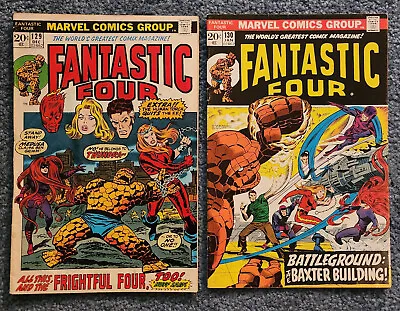 Buy Fantastic Four #129(G/VG) + 130(VF/NM) Marvel 1972-73 Buscema Thomas 1st Thundra • 20.96£