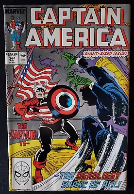 Buy Marvel Comics Captain America #344 (1988) ~ Giant-Size ~ Ronald Reagan / FDR App • 1.16£