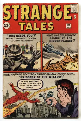 Buy STRANGE TALES #102 1962-MARVEL-HUMAN TORCH-JACK KIRBY Vg • 203.86£