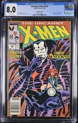 Buy Uncanny X-Men #239 Newsstand CGC 8.0 WP 1st Cover Mr. Sinister & Goblin Queen • 38.83£