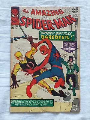 Buy The Amazing Spiderman 16 1964 With Daredevil. Missing An Advert Page • 26£