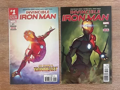 Buy Invincible Iron Man #1 & 3 1st Solo Riri Williams Ironheart Key NM Gem Wow • 14.72£