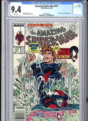 Buy Amazing Spider-Man 315 CGC 9.4 WP 1st Venom Cover!!! NEWSSTAND Mcfarlane (1989) • 123.48£