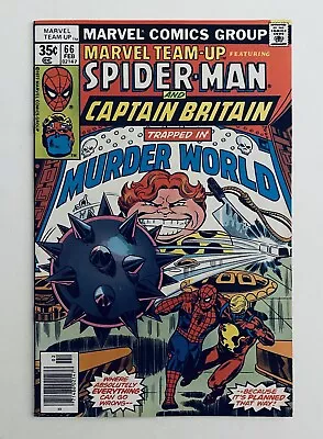 Buy MARVEL TEAM-UP #66, (1977), 1st App. ARCADE & 2nd CAPTAIN BRITAIN, NM, 9.2-9.4 • 23.26£