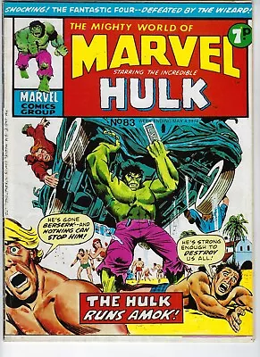 Buy MIGHTY WORLD OF MARVEL # 83 -Vintage UK Comic 4 May 1974- VG 4.0 Superheroes • 3.95£