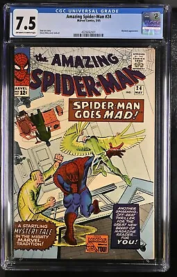 Buy Amazing Spider-Man #24 (May 1965, Marvel Comics) CGC 7.5 VF- | 4329262001 • 302.87£