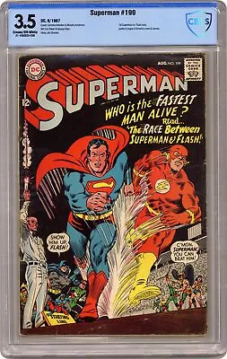 Buy Superman #199 CBCS 3.5 1967 21-1EAEE22-338 1st Superman Vs Flash Race • 124.26£