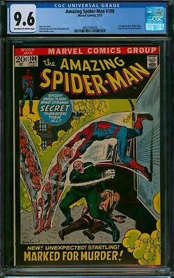 Buy Amazing Spider-Man #108 🌟 CGC 9.6 🌟 1st Appearance Of SHA SHAN! Marvel 1972 • 387.53£