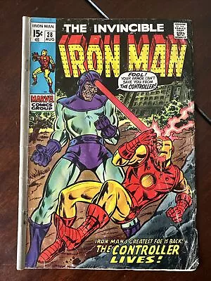 Buy The Invincible Iron Man #28 Marvel Comics 1970 Bronze Age Spine Roll • 11.64£