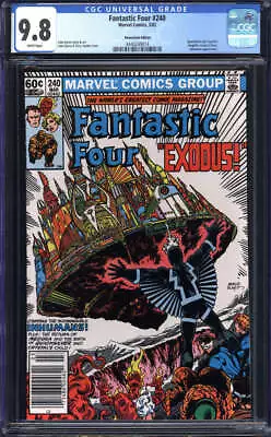 Buy Fantastic Four #240 Cgc 9.8 White Pages // Newsstand Edition Marvel Comics 1982 • 93.19£