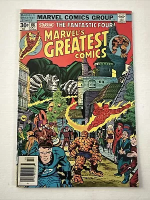 Buy MARVELS GREATEST COMICS #66, VF- Fantastic Four, Dr Doom, Kirby, 1969 1976 • 3.95£