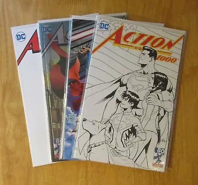 Buy Lot Of 4 HTF ACTION COMICS #1000 Vars! Gleason/Sketch•Danie/Virgin!•Blank•Foil! • 34.13£