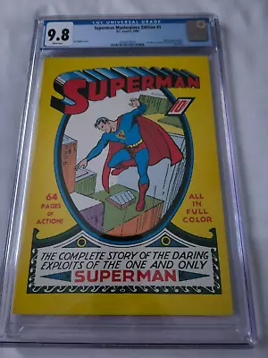 Buy Superman Masterpiece Edition #1 Cgc 9.8 White Pages 1999 • 621.28£