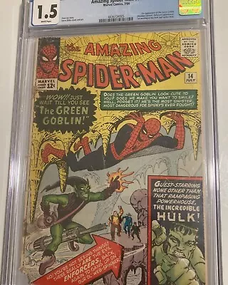 Buy Amazing Spider-Man #14 1st App. Green Goblin CGC 1.5 White PGS❄️❄️❄️ • 931.93£