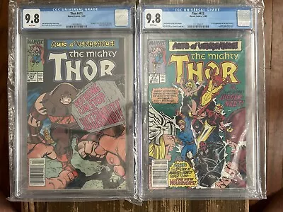 Buy The Mighty Thor #411 & #412 CGC 9.8 Newsstand First Appearance The New Warriors • 676.86£