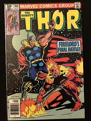 Buy Thor 306 6.5 Marvel 1981 Newsstand Origin Of Firelord Origin Of Air Walker Tv • 7.76£