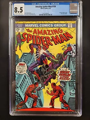 Buy Amazing Spider-Man #136 CGC VF+ 8.5 1st Harry Osborn Green Goblin! • 108.73£