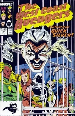 Buy Free P & P; West Coast Avengers #34, July 1988: Captured By Quicksilver! • 4.99£