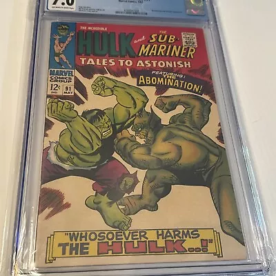 Buy Tales To Astonish #91 CBCS 7.0 1967 1st App Abomination Cover Silver Age Marvel • 108.91£