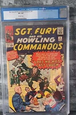 Buy Sgt Fury And His Howling Commandos #4 (CGC 8.5 Old Label) Stan Lee Story 1963 • 350£