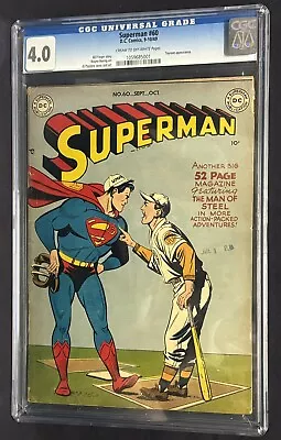 Buy DC Superman Comics #60 1949 Plastino Baseball Cover Toyman Appearance CGC 4.0 • 427.13£